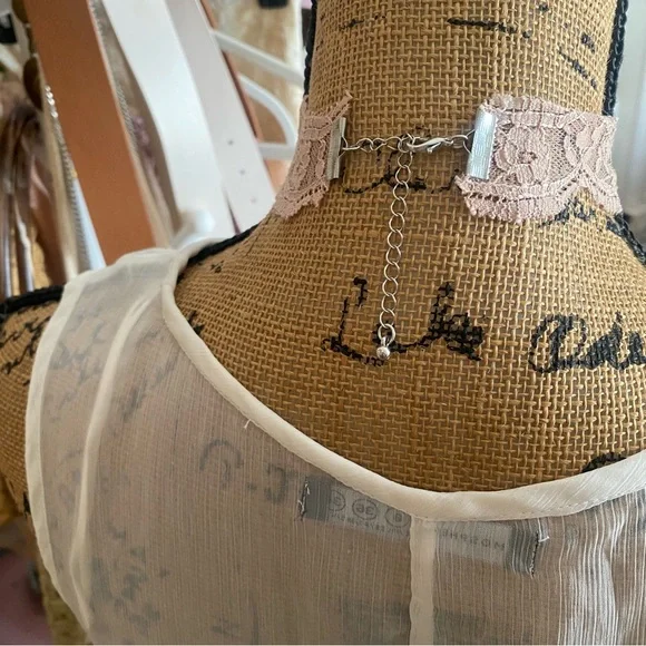 Silver Heart Tan Lace Choker Necklace - Picture 5 of 5